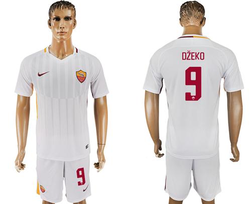 Roma #9 Dzeko Away Soccer Club Jersey